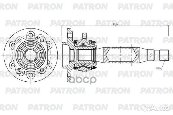 Полуось лев MB Sprinter / VW Crafter (z26, со