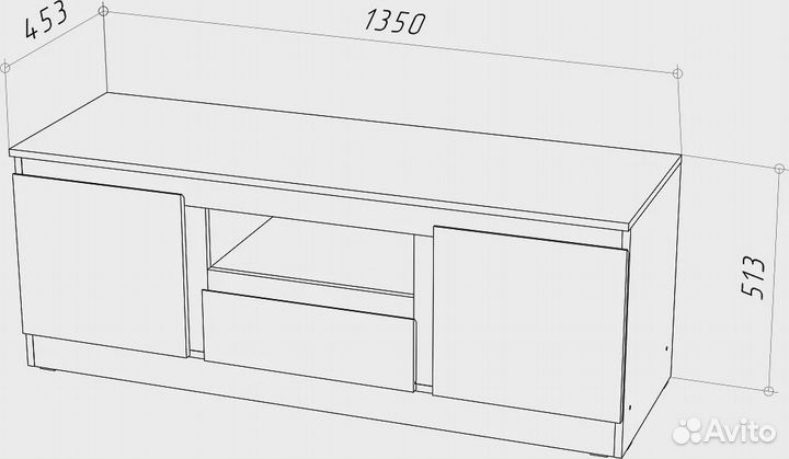 Тумба тв-135 Stern (Штерн) дизайн 1