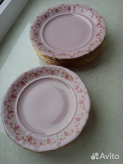 Тарелки Леандр розовые