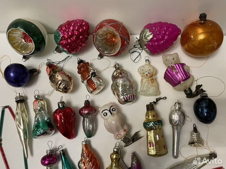 Елочные игрушки СССР, стеклянные