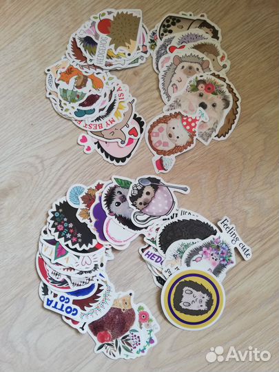 Виниловые стикеры с ежами