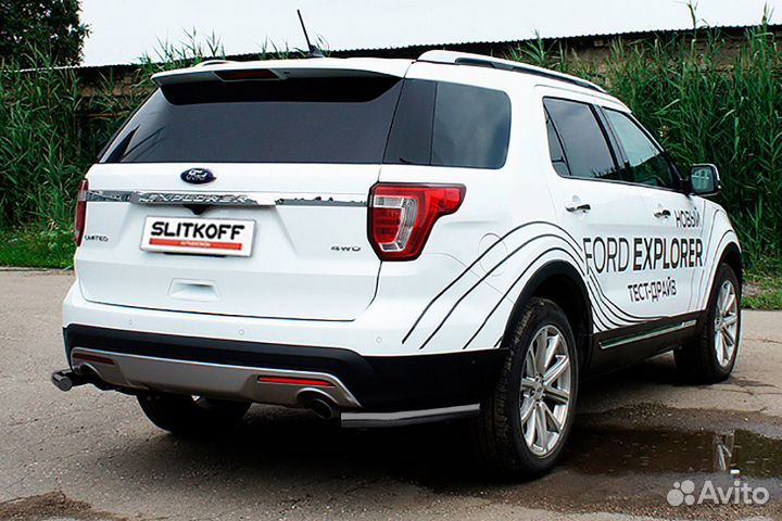 Уголки d57 черные Ford Explorer (2017-2019) FEX180