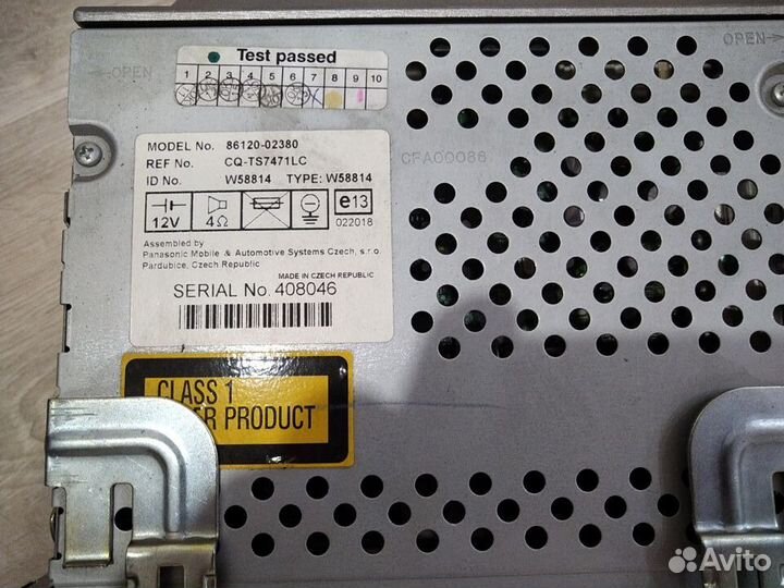 Магнитола Toyota Corolla E120 2005г 8612002380