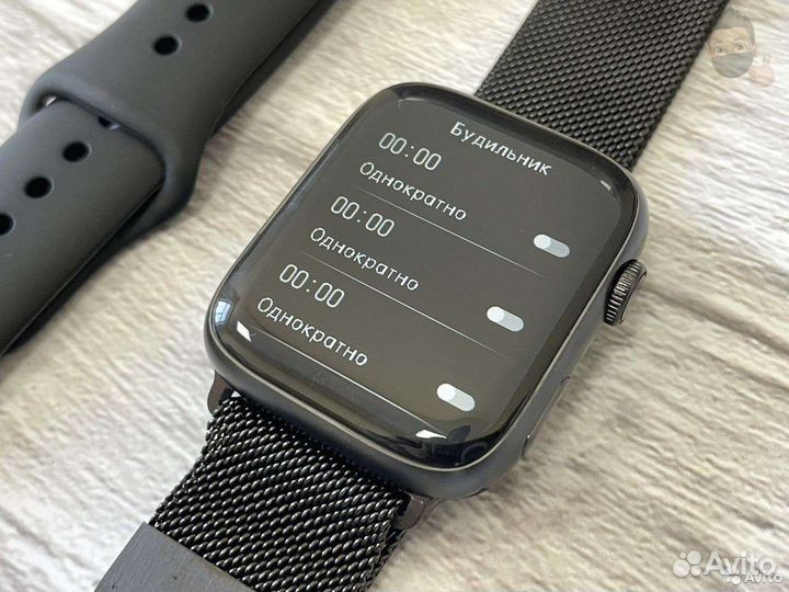 Apple Watch 7 space gray (безрамочные) 2 ремешка