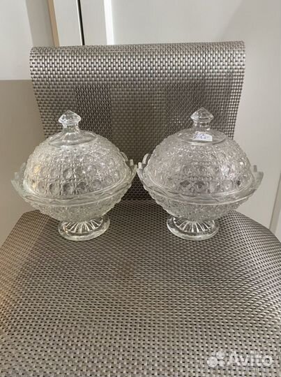 Вазы «Шапка Мономаха» хрусталь СССР на ножке