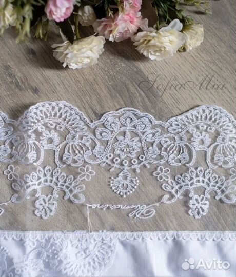 Уголок на выписку и бант кружевной