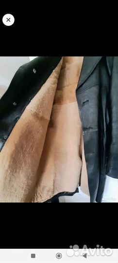 Кожаное пальто на меху