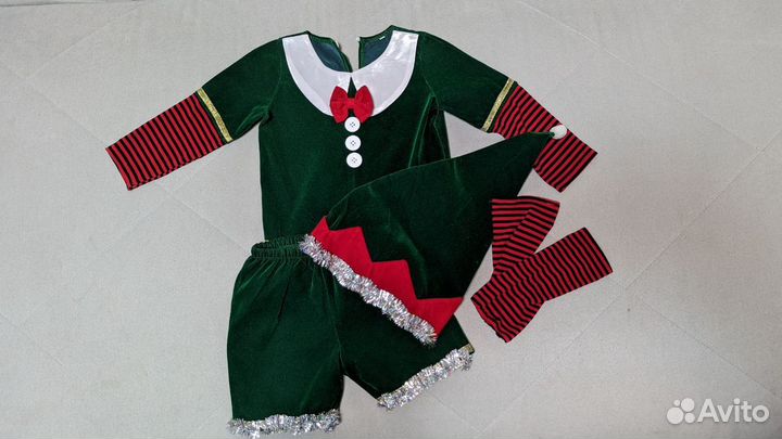 Новогодний костюм гнома эльфа 98 104