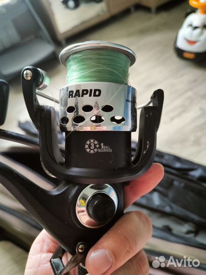 Набор:карповое удилище 3 шт, чехол, подсак,снасти