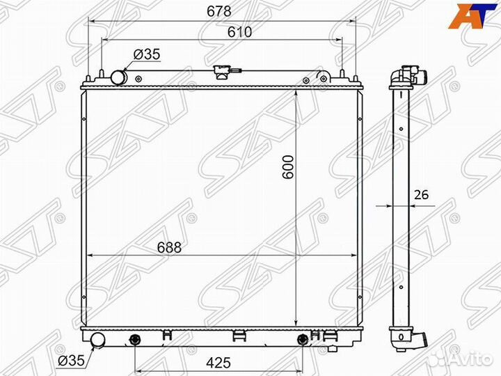 Радиатор nissan pathfinder/frontier/xterra/navara
