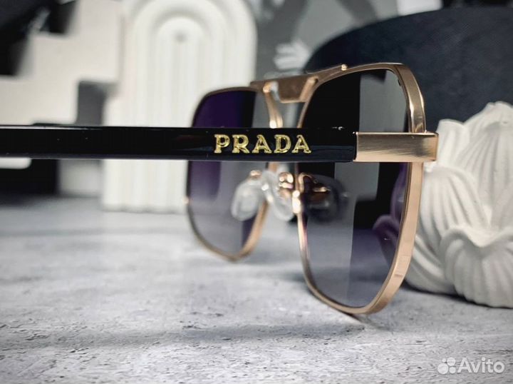 Очки Prada aviator золотые