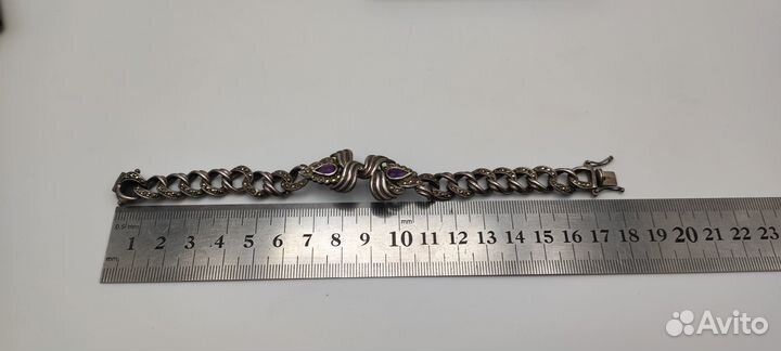 Брошь марказиты аметист серебро сер. XX в. № 28 37