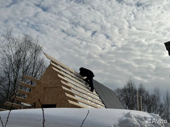 Кровельные работы, ремонт и замена кровли, монтаж