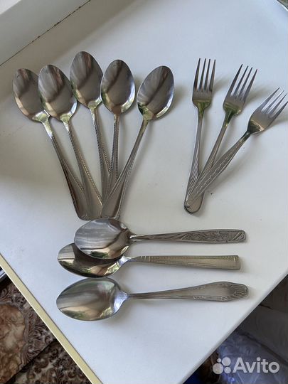 Ложки и вилки, б/у, за все