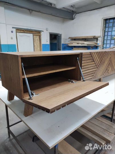 Медиа консоль, тв тумба из дуба