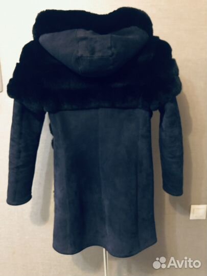 Дубленка натуральная женская 42 44 с капюшоном