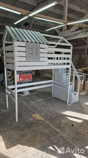 Детская кровать чердак домик