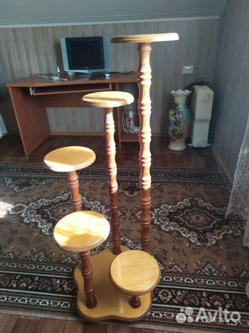 Подставка для цветов напольная деревянная