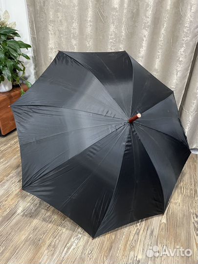 Зонт - трость черный (полуавтомат)