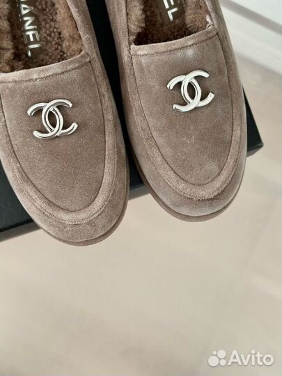 Лоферы женские с натуральным мехом 39 размер