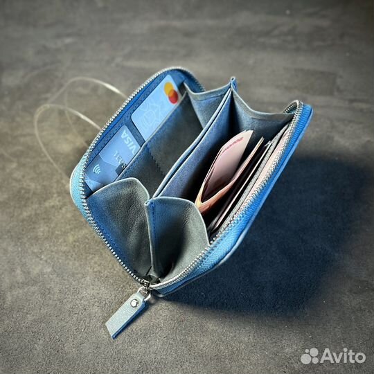 Кошелек на молнии из кожи женский