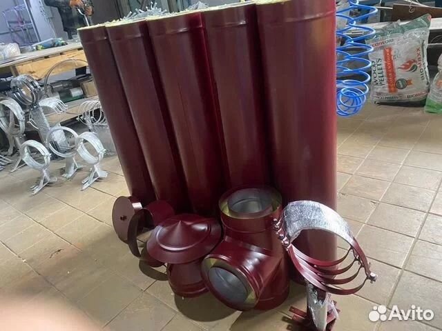 Трубы для дымохода серого цвета RAL 7024