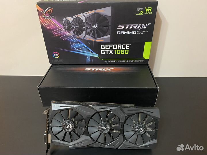 Видеокарта asus GTX 1060 strix 6GB gaming