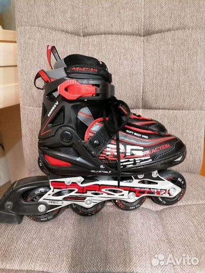 Роликовые коньки раздвижные р.31-36 дет. Reaction