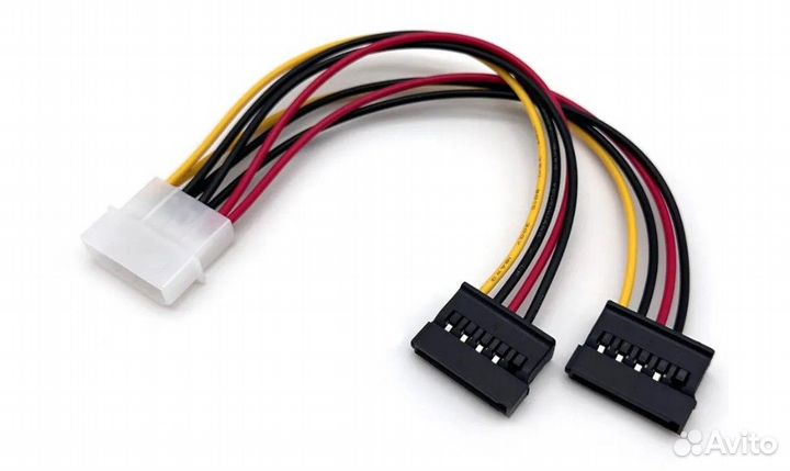 Новый Переходник molex 4pin на 2х SATA 15pin,17см