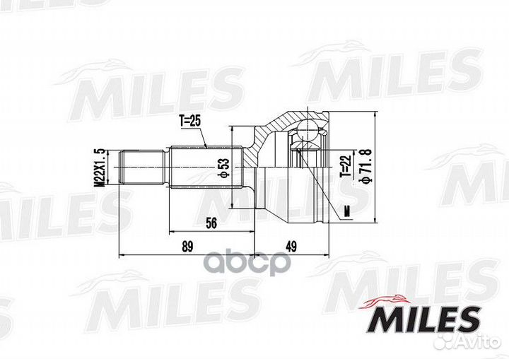 ШРУС ford fiesta/fusion 1.2-1.4 01- нар. ga2010