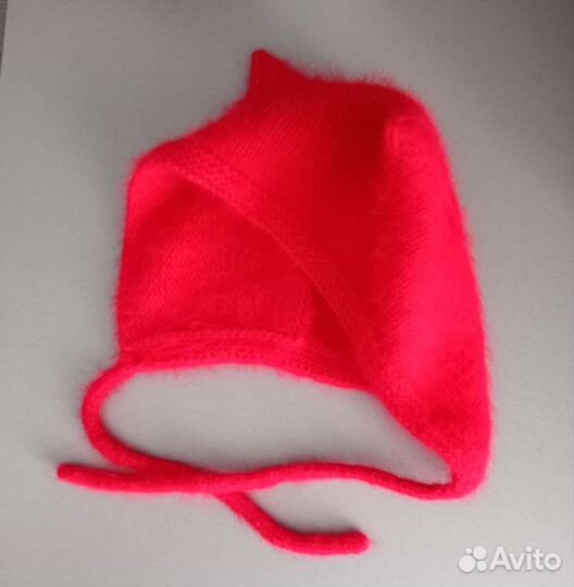 Чепчик с ушками из пуха норки