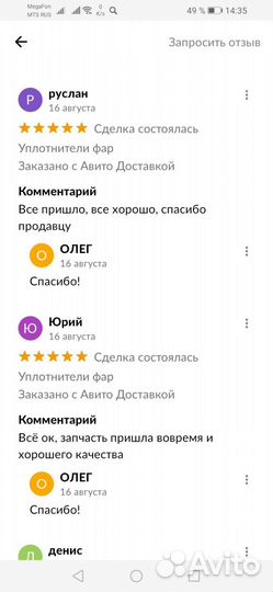 Уплотнители фар