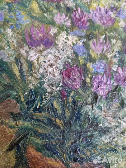 Картина маслом полевые цветы