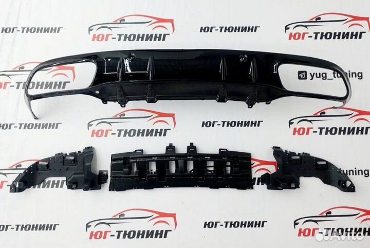 Диффузор c-class w205 с43 amg стиль 2019 черные