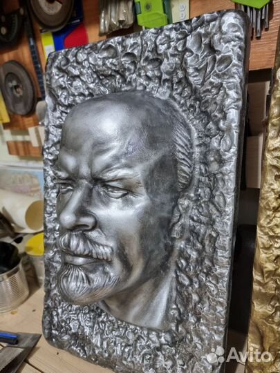 Бюст Барельеф Ленина гипсовый