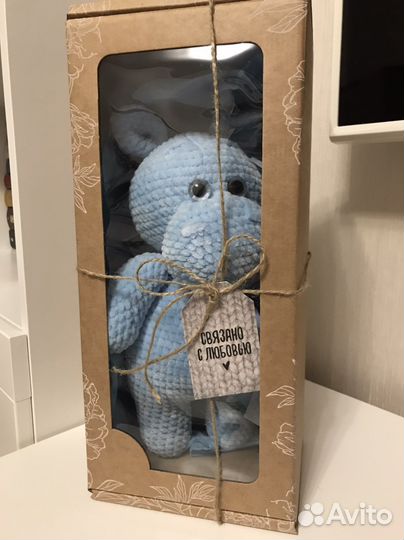 Игрушка бегемот амигуруми