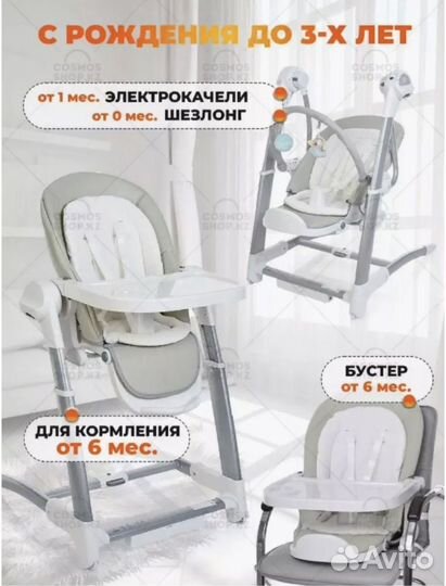 Универсальный стульчик 3 в 1 электрокачели