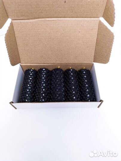 Эко свечи из вощины черные с полынью очищающие