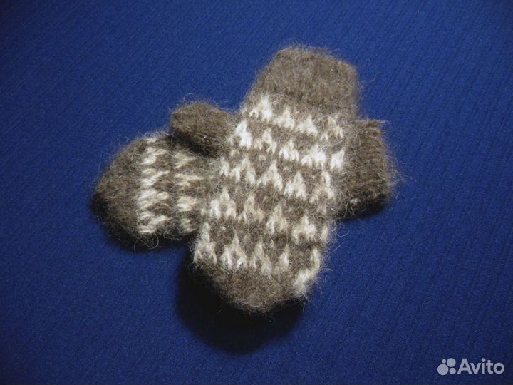 Варежки детские из собачьей шерсти