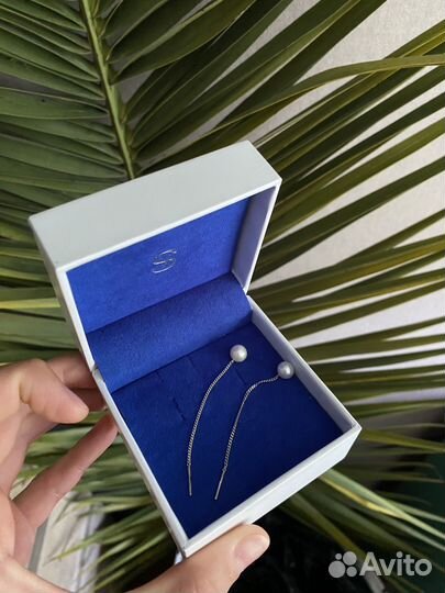 Серьги с жемчугом подвески серебро