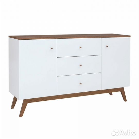 Тумба Хеда (Heda) KOM2D3S белый,лиственница сибирс