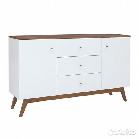 Тумба Хеда (Heda) KOM2D3S белый,лиственница сибирс