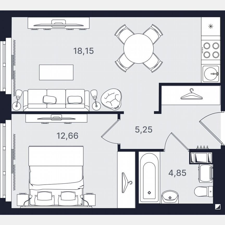 2-к. апартаменты, 40,9 м², 13/24 эт.