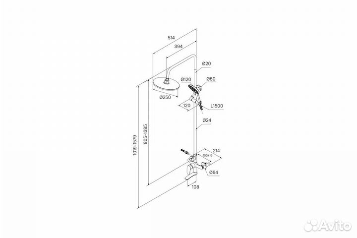 Душевая система Milardo