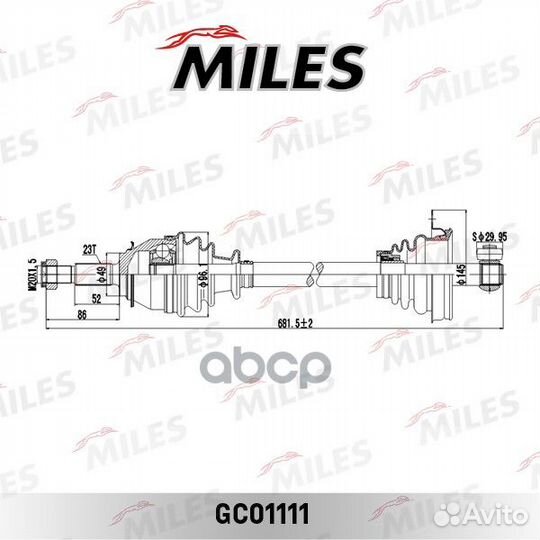 Привод в сборе левый renault logan MCV/lada largus