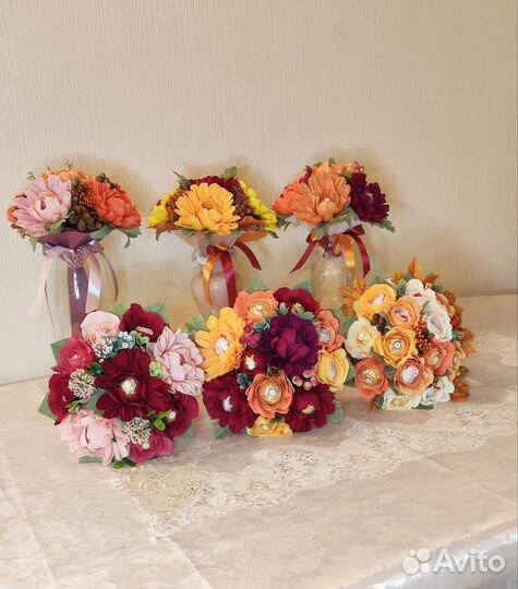 Букет из конфет сладкий цветы 1 сентября учителю