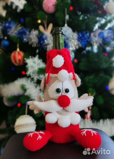 Чехол на бутылку шампанского новогодний