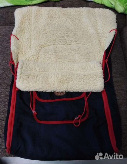 Зимний конверт в коляску на овчине