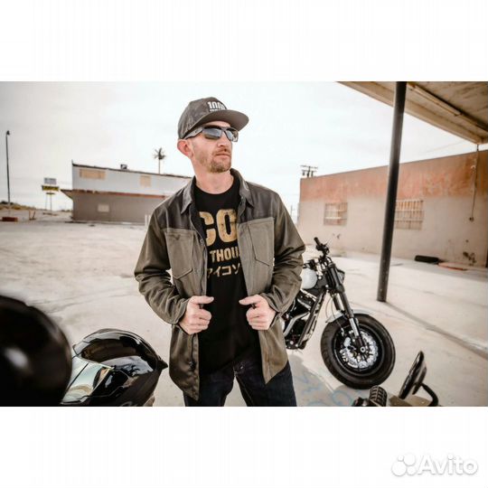 Мотокуртка Текстильная Icon Upstate Riding / Зелен