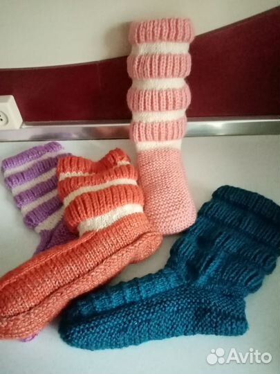 Носки вязаные ручной работы, очень большой выбор